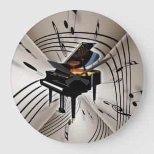 Piano Keyboard Clock Große Wanduhr