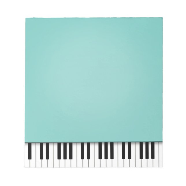 Piano Keyboard Fun Aqua 5,5x6 Musik Notizblock (Vorderseite)
