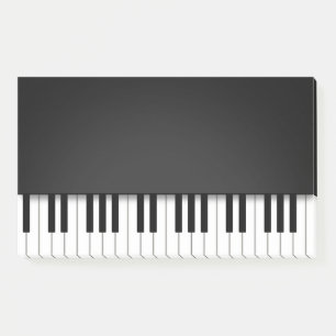 Piano Keyboard Fun Black Musiknotens Post-it Klebezettel