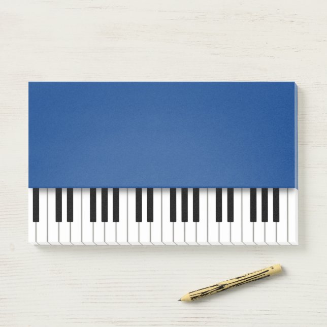 Piano Keyboard Fun Blue Music Post-it Klebezettel (Auf Schreibtisch)