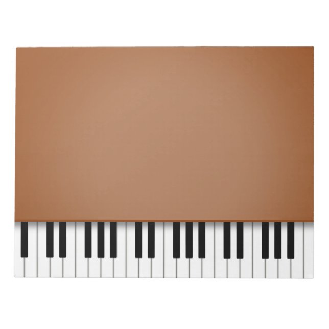 Piano Keyboard Fun Brown 8.5x11 Musik Notizblock (Vorderseite)
