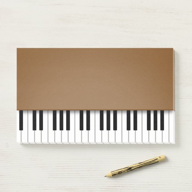 Piano Keyboard Fun Brown Music Post-it Klebezettel (Auf Schreibtisch)