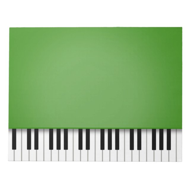 Piano Keyboard Fun Green 8.5x11 Musik Notizblock (Vorderseite)