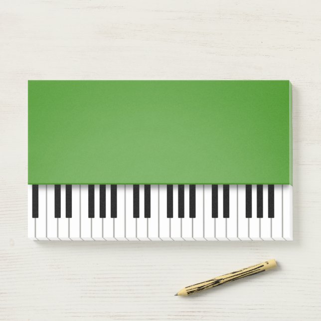 Piano Keyboard Fun Green Music Post-it Klebezettel (Auf Schreibtisch)