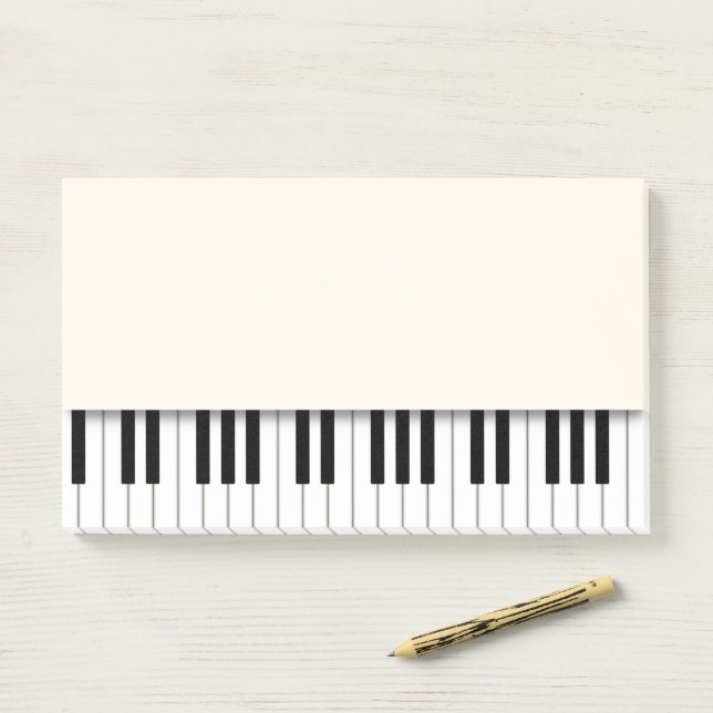 Piano Keyboard Fun Ivory Musiknoten Post-it Klebezettel (Auf Schreibtisch)