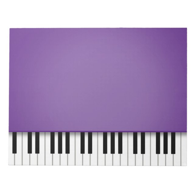 Piano Keyboard Fun Lila 8.5 x 11 Musik Notizblock (Vorderseite)