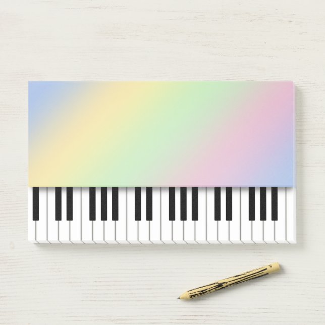Piano Keyboard Fun Rainbow Music Post-it Klebezettel (Auf Schreibtisch)
