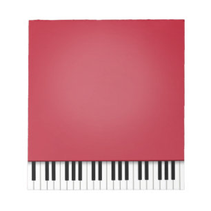 Piano Keyboard Fun Red 5.5x6 Musik Notizblock