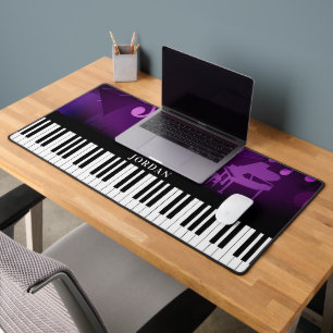 Piano Keyboard Music Lila Magenta Personalisiert Schreibtischunterlage