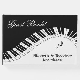 Piano Keyboard Music Wedding Names Date Front Gästebuch