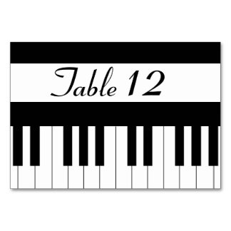Piano Keyboard Music Wedding Table No Card Tischnummer