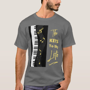 Piano Keyboard Players Spaß Musiknoten Grafik T-Shirt