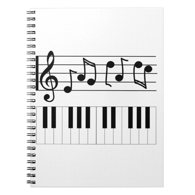 Piano Keys and Musical Notes Notizblock (Vorderseite)