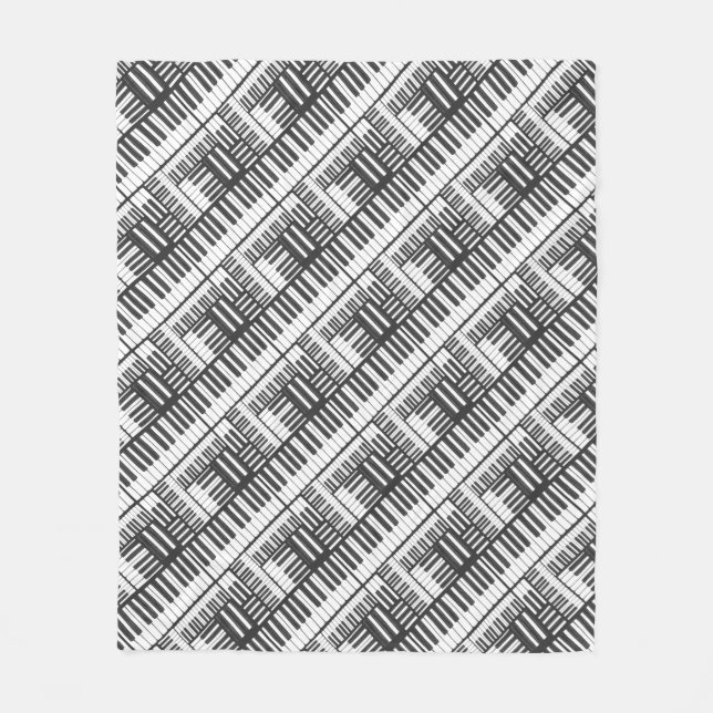 Piano Keys and Stripes Pattern Fleece Blanket (Vorderseite)