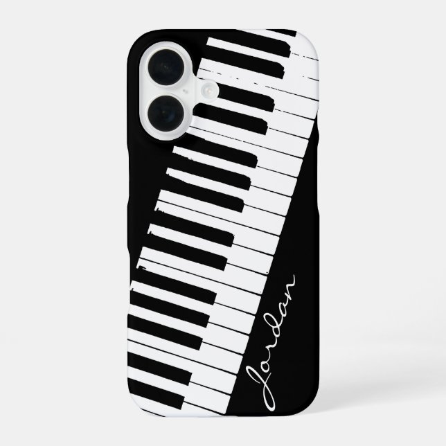 Piano Keys | Angled | Customizable iPhone 16 Hülle (Rückseite)