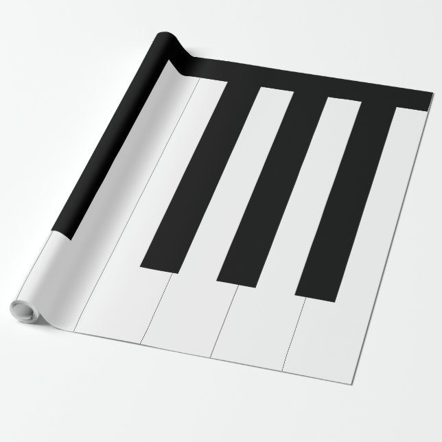 Piano Keys Black and White Keyboard Music Lover Geschenkpapier (Ungerollt)
