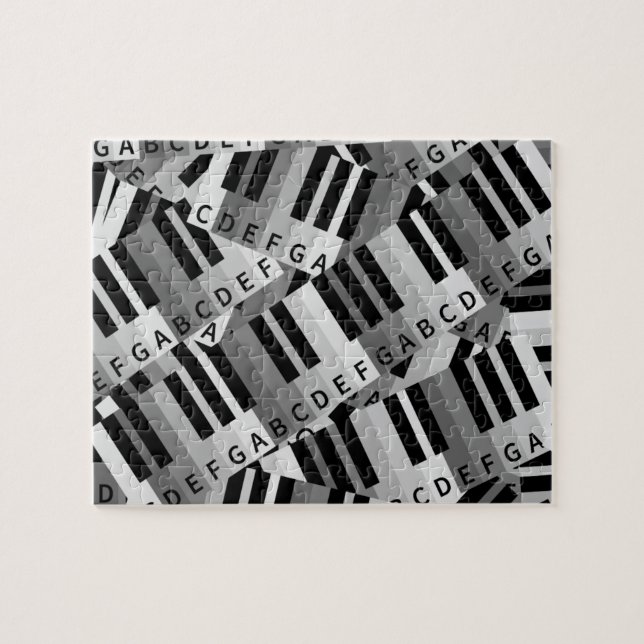 Piano Keys Black and WhitePpattern Puzzle (Horizontal)