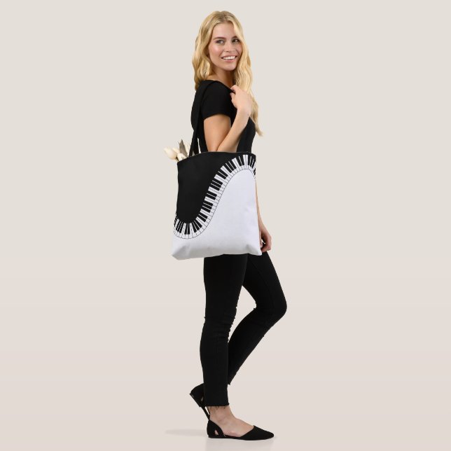 Piano Keys Black & White Design Tote Bag (Am Model)