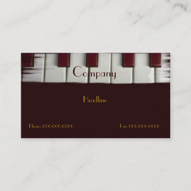 Piano Keys Business Card Visitenkarte (Vorderseite)