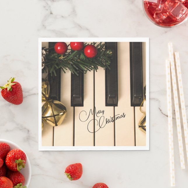 Piano Keys Christmas Garland & Bells Serviette (Beispiel)