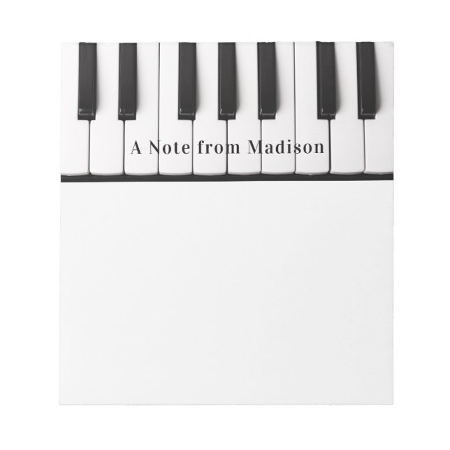 Piano Keys custom text notepad Notizblock (Vorderseite)