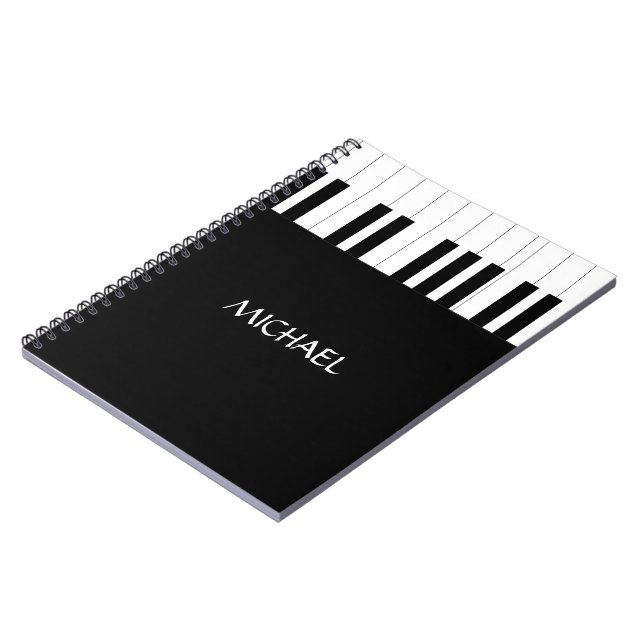 PIANO KEYS DESIGN NAME MUSIC LOVER NOTIZBLOCK (Linke Seite)