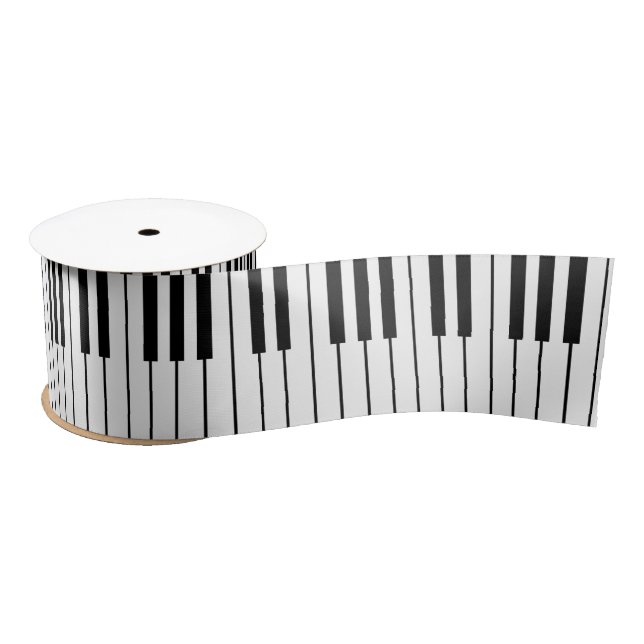 Piano Keys Elfenbein weiß und schwarz Satinband (Spule)