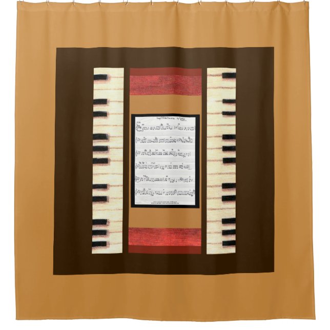 Piano Keys Frame Sheet Music Duschvorhang (Vorderseite)