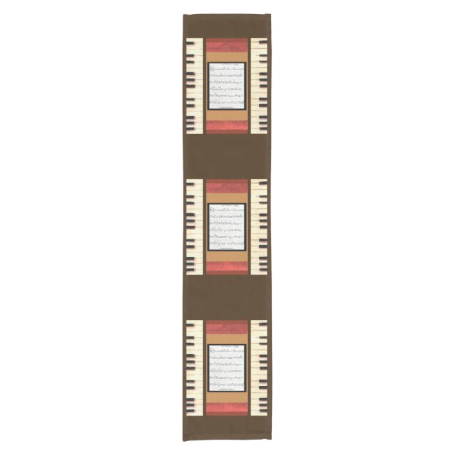 Piano Keys Frame Sheet Music tablerunner Kurzer Tischläufer (Vorderseite)