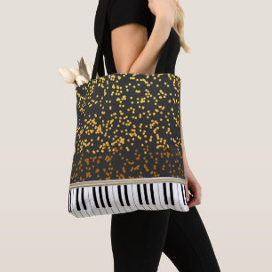 Piano Keys Gold Polka Dots Muster