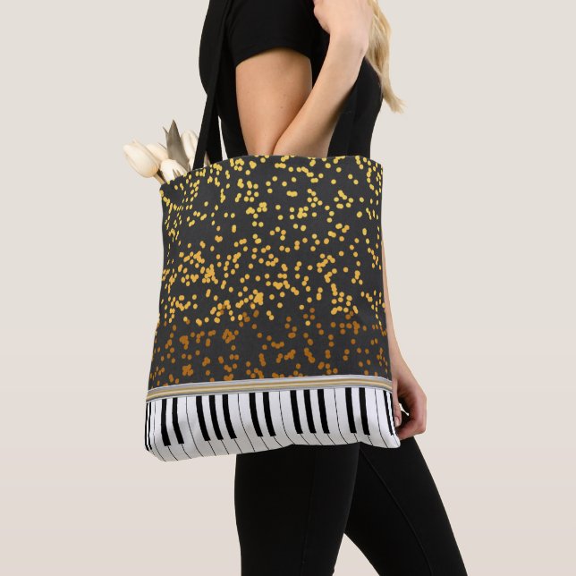 Piano Keys Gold Polka Dots Muster (Von Nahem)