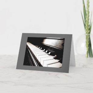 Piano Keys Grau Border Note Card Karte