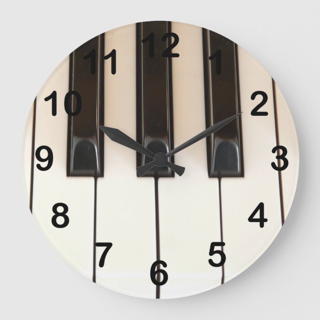 Piano Keys Große Wanduhr (Vorderseite)