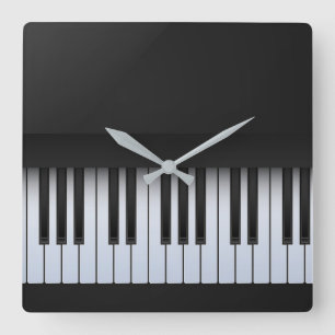Piano Keys Modern Quadratische Wanduhr