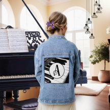 Piano Keys Monogram für Schwarz-Weiß-Musik