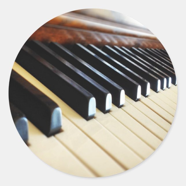 Piano Keys Music Gips Round Sticker (Vorderseite)