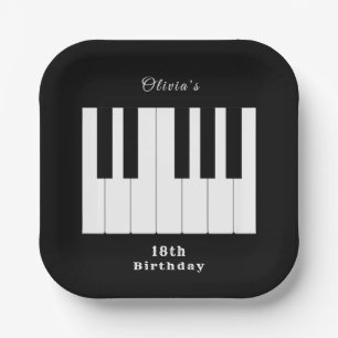PIANO KEYS MUSIC LOVER Fest Thema Pappteller