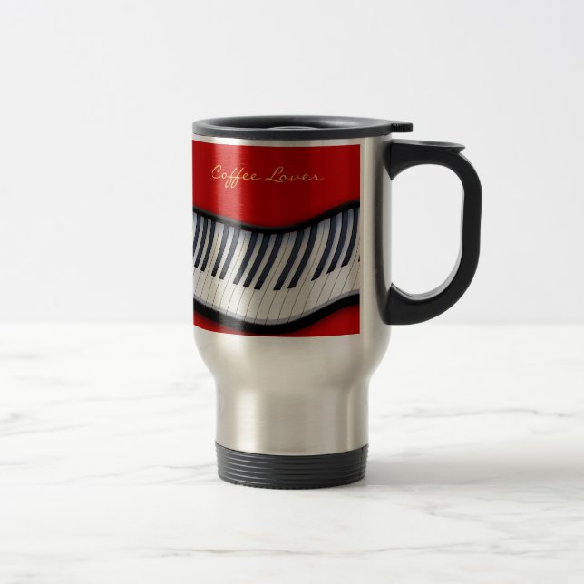 PIANO KEYS Music Lover Geschenk Reisen Mug Reisebecher (Rechts)