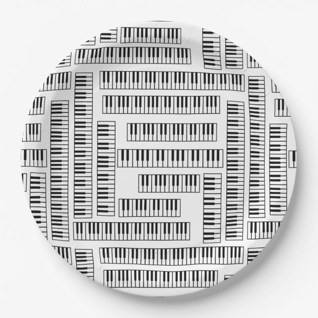 Piano Keys Pappteller (Vorderseite)