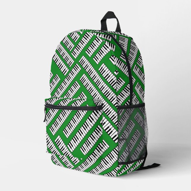 Piano Keys Pattern Bedruckter Rucksack (Rückseitige Ecke Rechts)