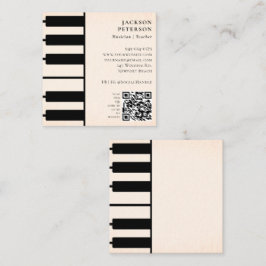 Piano Keys Pianist Musician Music Lehrer Peach Quadratische Visitenkarte