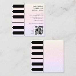 Piano Keys Pianist Musiker Musiker Lehrer Pink Quadratische Visitenkarte
