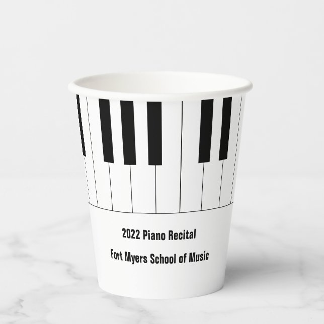 Piano Keys Piano Erwägung Empfang Papier Cups Pappbecher (Vorderseite)