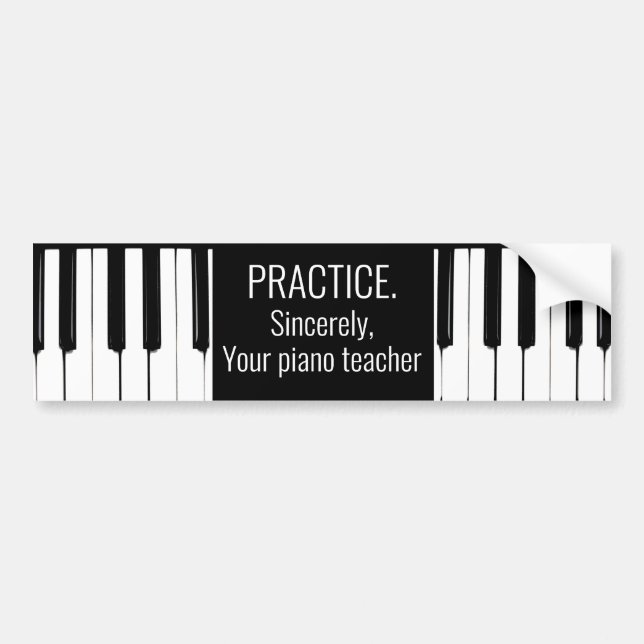 Piano Keys, Practice Bumper Sticker Autoaufkleber (Vorne)