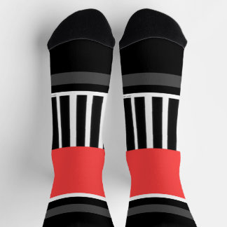 Piano Keys + Red Novelty Crew Socks Socken
