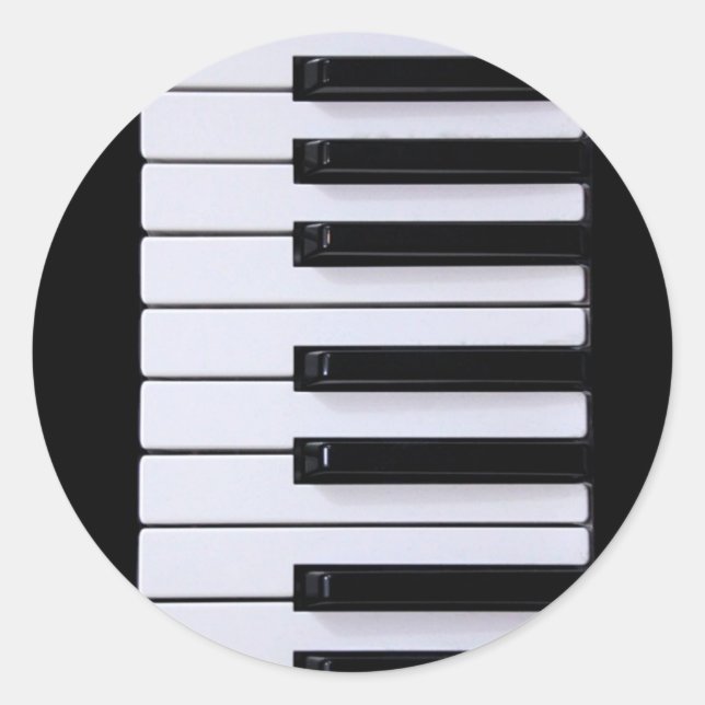 Piano Keys Runder Aufkleber (Vorderseite)