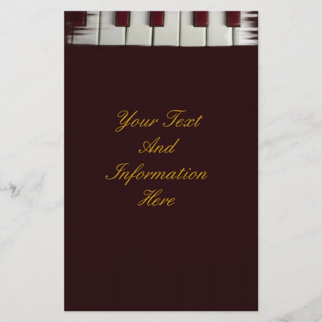 Piano Keys Stationery Briefpapier (Vorderseite)