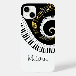 Piano Keys und Gold Musiknoten Galaxy Fall Case-Mate iPhone 14 Plus Hülle