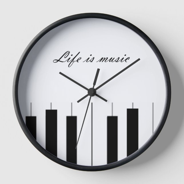 Piano klok Life is Music Uhr (Vorderseite)