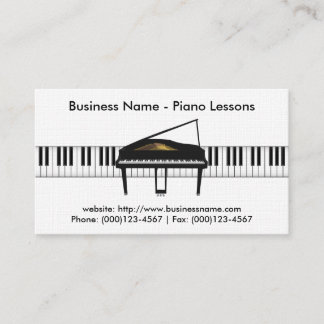 Piano Lessons Business Card: Piano 3D Model Visitenkarte